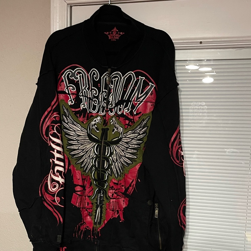 Vintage Black and Red Graphic Hoodie size 5X